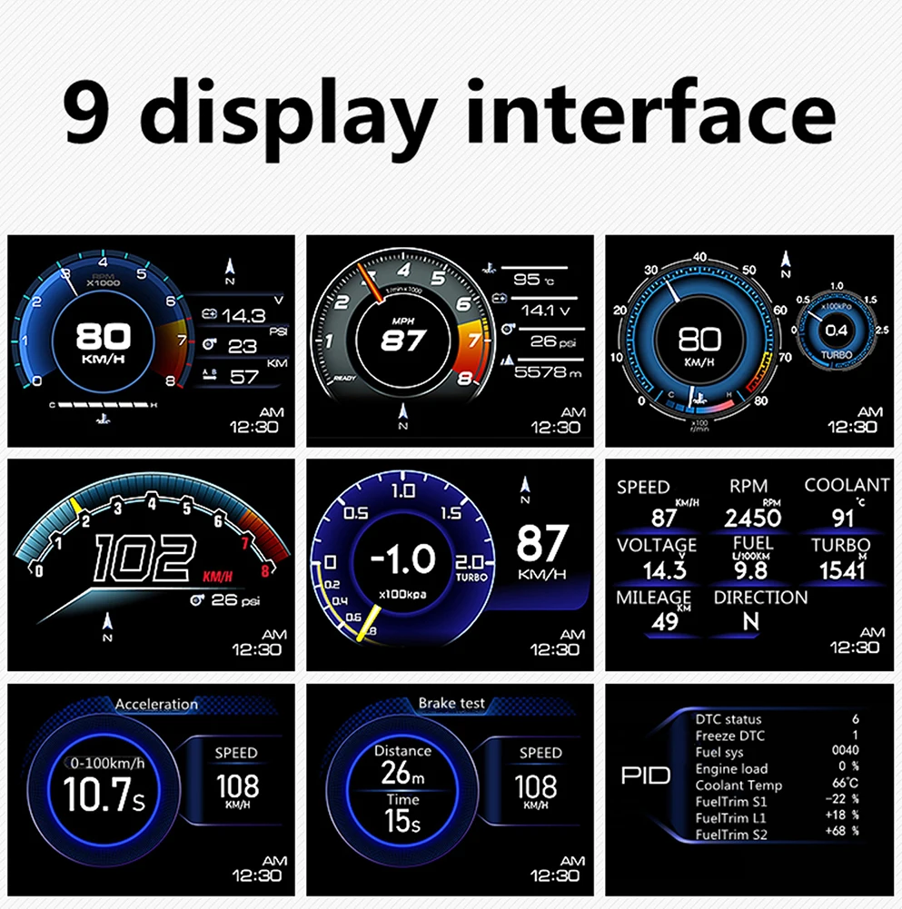 AP-6 Universaliųjų Automobilių HUD OBD + GPS Head-up Display Intelligent LCD Priemonę Head-up Display už Visų Modelių Automobilių Reikmenys