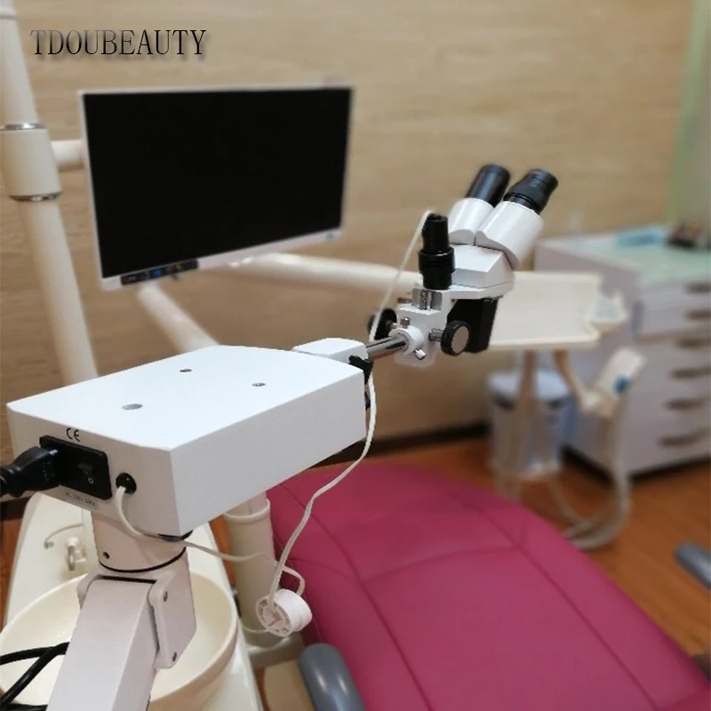 TDOUBEAUTY 10.5 X Didinimo Vežimėlio Ilgos Rankos Odontologijoje Mikroskopas Su LED Šviesa Ir Dėklas Persikėlė Pasirinktinai Šaknų Kanalų Mikroskopą