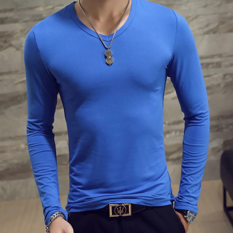 2020 Karšto Pardavimo Droppshiping Vyrų Rudens marškinėliai ilgomis Rankovėmis V-Kaklo Megztinis Slim Fit Atsitiktinis Minimalistinio Vyrų Viršūnes dg88