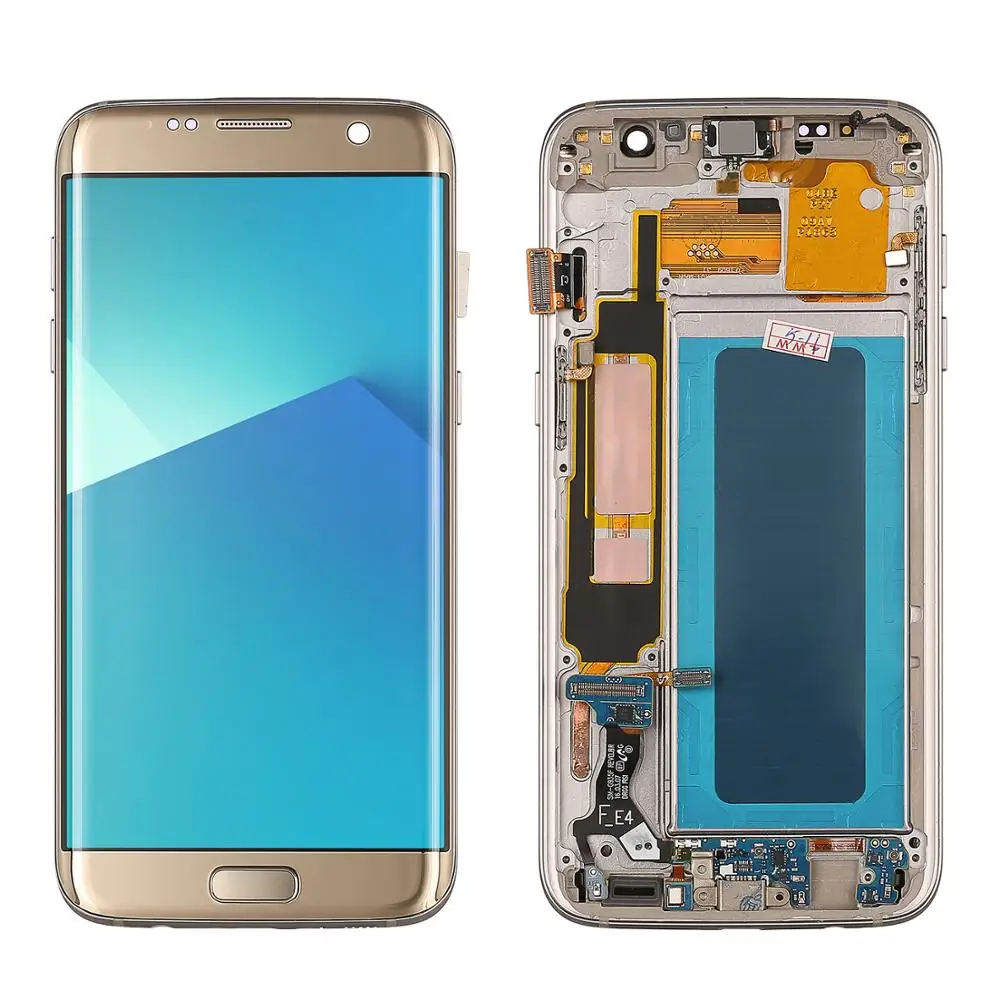 SAMSUNG Galaxy S7 krašto ekranas G935 SM-G935F Super Amoled skystųjų KRISTALŲ Ekranas ir Touch Ekranas skaitmeninis keitiklis Asamblėjos atsarginės Dalys