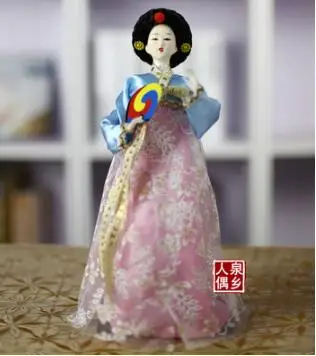 Tradicinio korėjiečių Dervos Lėlė 30CM Išskirtinį Hanbok Lėlės Namų Puošybai korėjos Liaudies Lėlės Statuette Lėlės, Meno Amatų ZL234