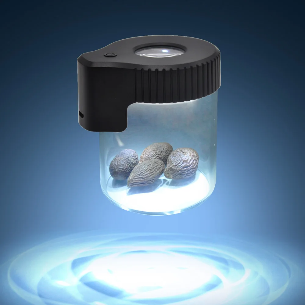 GORDONAS Plastikiniai ir Stikliniai Šviesos LED hermetišką Saugojimo Didinamąjį Jar Žiūrėjimo Konteinerių 155ML Vakuuminio Sandarinimo Plastiko Tablečių Dėžutė Atveju