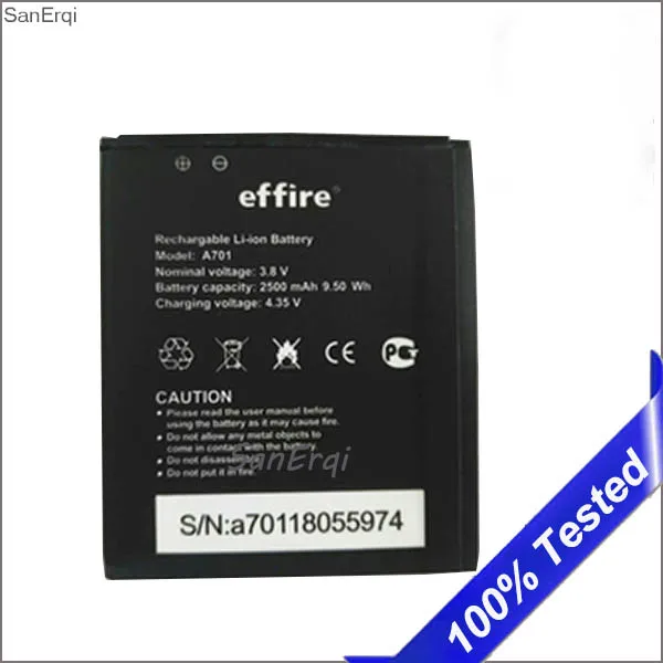 Už effire A701 Baterija effire A701 A7 Baterijos 2500mah, Li-ion Telefono Baterija
