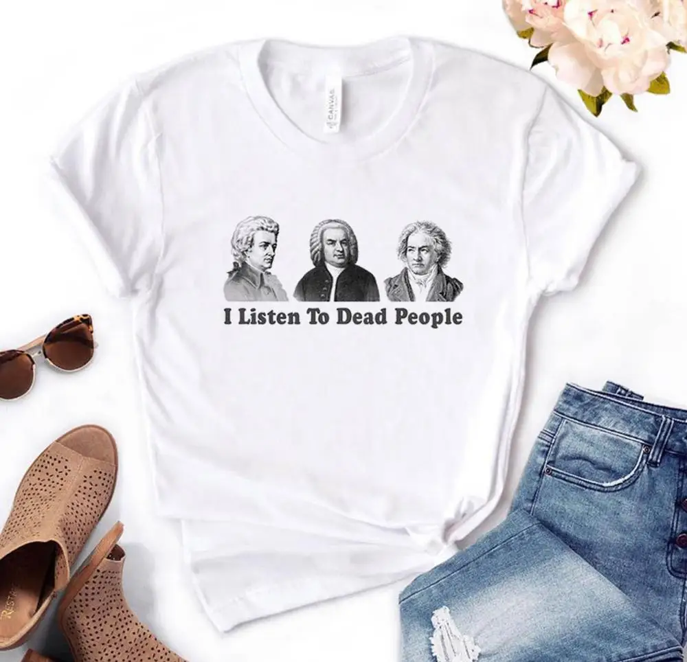 Galiu Klausytis žuvusių Žmonių Klasikinės Spausdinti Moterų marškinėlius Medvilnės Atsitiktinis Juokingi marškinėliai Dovana Lady Yong Mergina Viršuje Tee PM-78