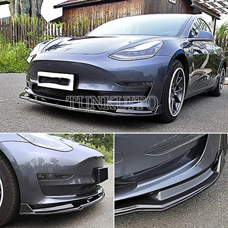 3 vnt/ 1 Set Tesla Model 3 Bamperio Lip Kūno Komplektas, Spoileris. 2016 m. 2017 m. 2018 m. 2019 m. 2020 ABS