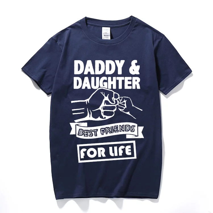Tėtis ir dukra geriausi draugai visam gyvenimui, tėvo diena, tėtis, dovana, juokinga logotipas atspausdintas t-shirt medvilnės trumpomis rankovėmis t shirts