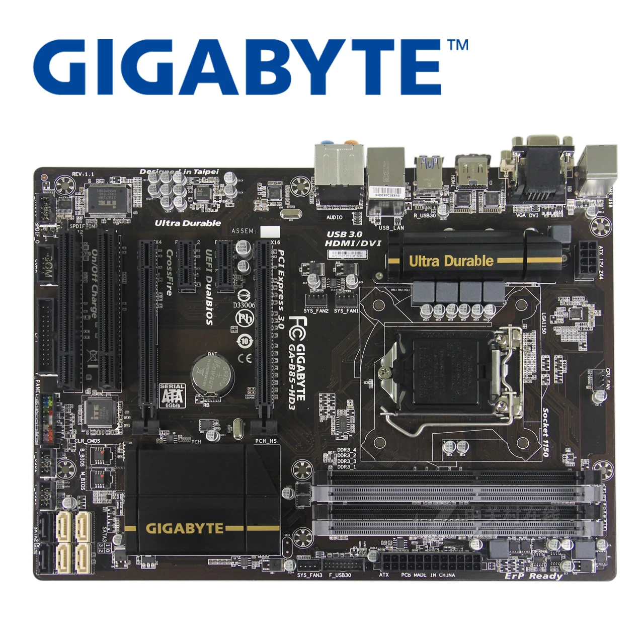 LGA 1150 Intel B85 DDR3 Gigabyte GA-B85-HD3 Originalus pagrindinė Plokštė USB3.0 32G B85-HD3 Darbalaukio Plokštės SATA III Panaudota