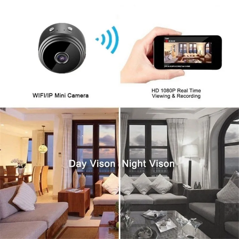 HD 1080P Portable WiFi IP Mini Kamera P2P Belaidės Mikro kamera, vaizdo Kamera Vaizdo įrašymas palaiko Nuotolinio Peržiūrėti Paslėptus TF kortelė