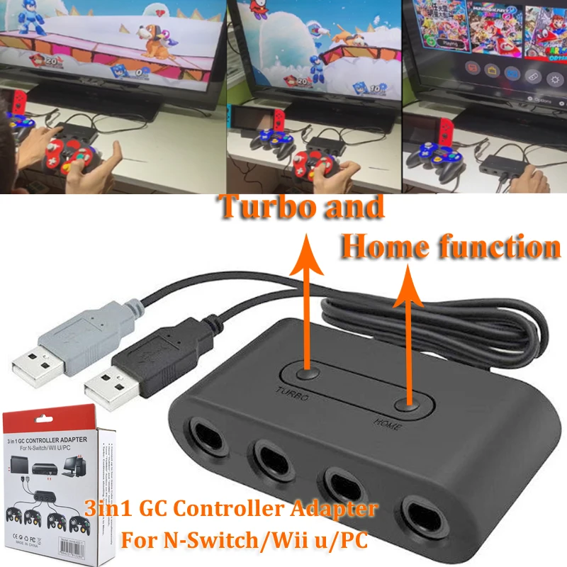 Už GameCube Valdytojas GC Adapteris Keitiklis WiiU už Nintend Jungiklis Super Smash Brothers Skaičiuoklė