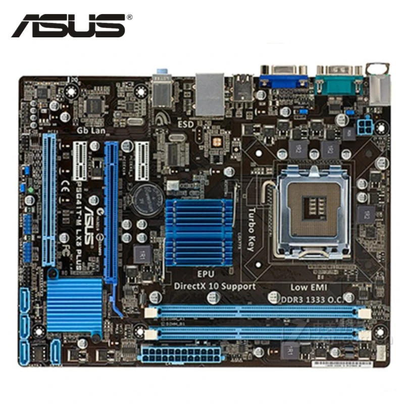 ASUS P5G41T-M LX3 Plus pagrindinė Plokštė LGA 775 8GB DDR3 Intel G41 P5G41T-M LX3 Plus Desktop Mainboard Systemboard SATA II Panaudota
