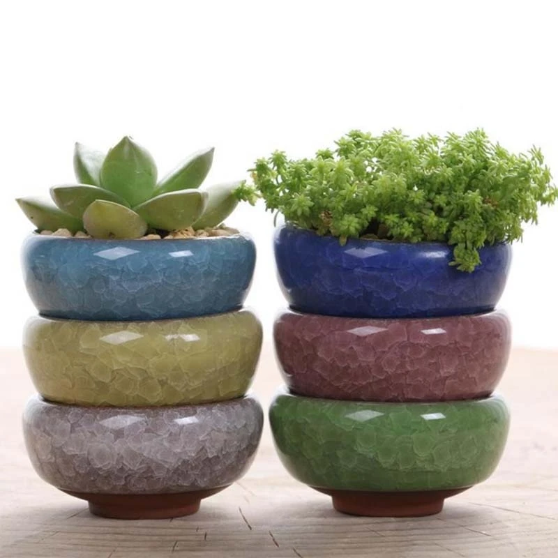 Keramikos Ledo Plyšių Zisha Serijos Sultingi Augalų Puodą Kaktusas Bonsai Puodą Gėlių Vazonai, Konteinerių Sodinamoji Apdailos Biuro Sodas