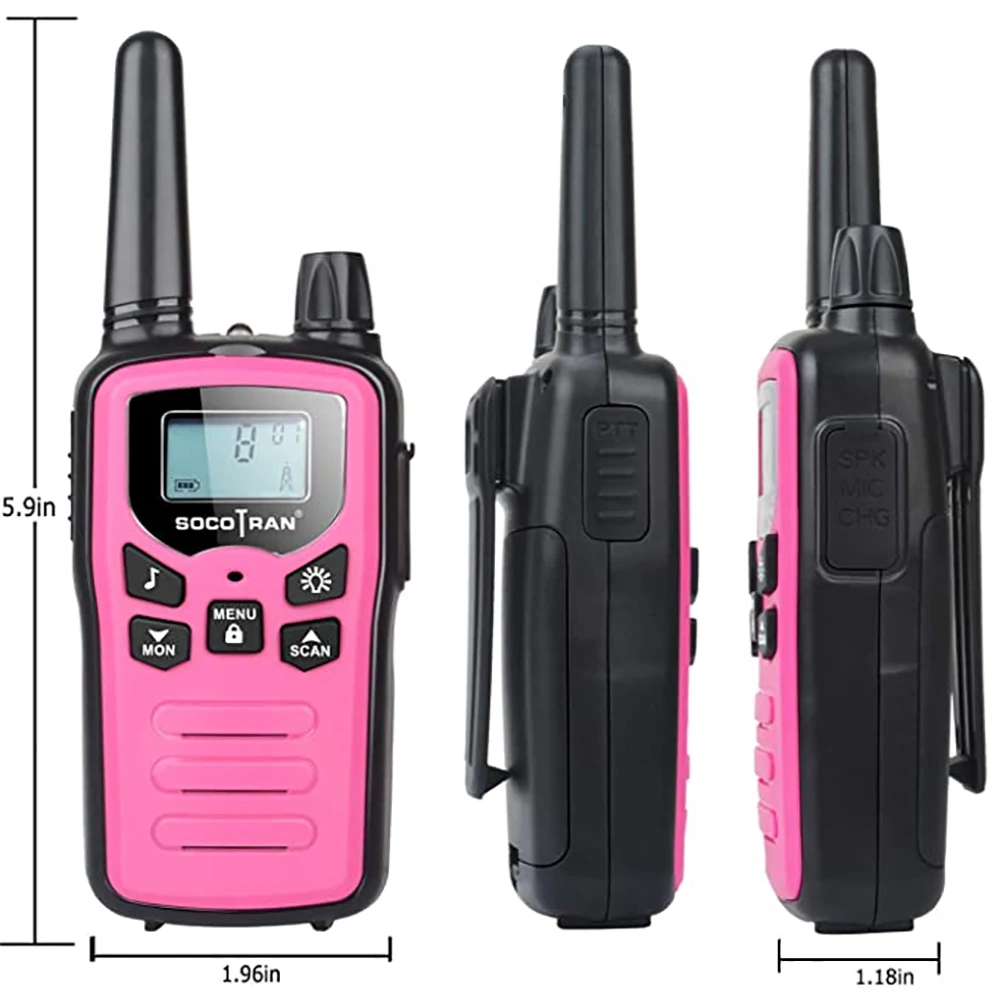 3 Pack Mix Spalva PMR446 Walkie Talkies Vaikai Socotran SC-R60 3miles Mini Vaikas pmr Du būdu radijo su Įkrovimo Kabelis