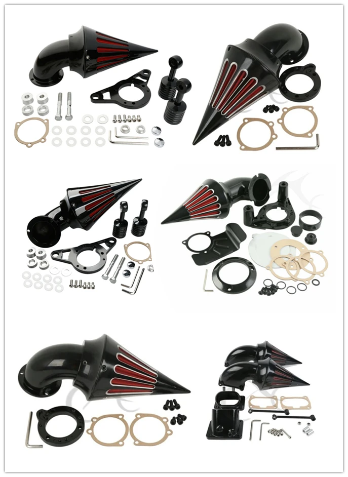 Motociklo Smaigalys Įsiurbiamo Oro valymo Filtrų Komplektas Suzuki Harley Turistinis Softail Dyna Sportster CV Karbiuratorių, juoda