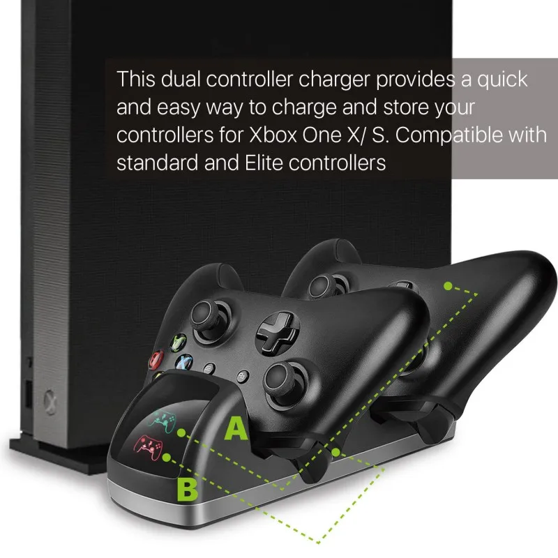 Dual Dokas Įkroviklio Įkrovimo Stotį + 2 Akumuliatorius Xbox Viena/S/X Valdytojas