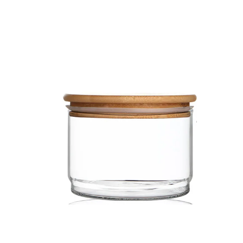 Aukštos borosilikatinio skaidraus stiklo laikymo bakas Kartu bambuko dangčio grūdai sandarios skardinės rankų darbo arbata skardinės