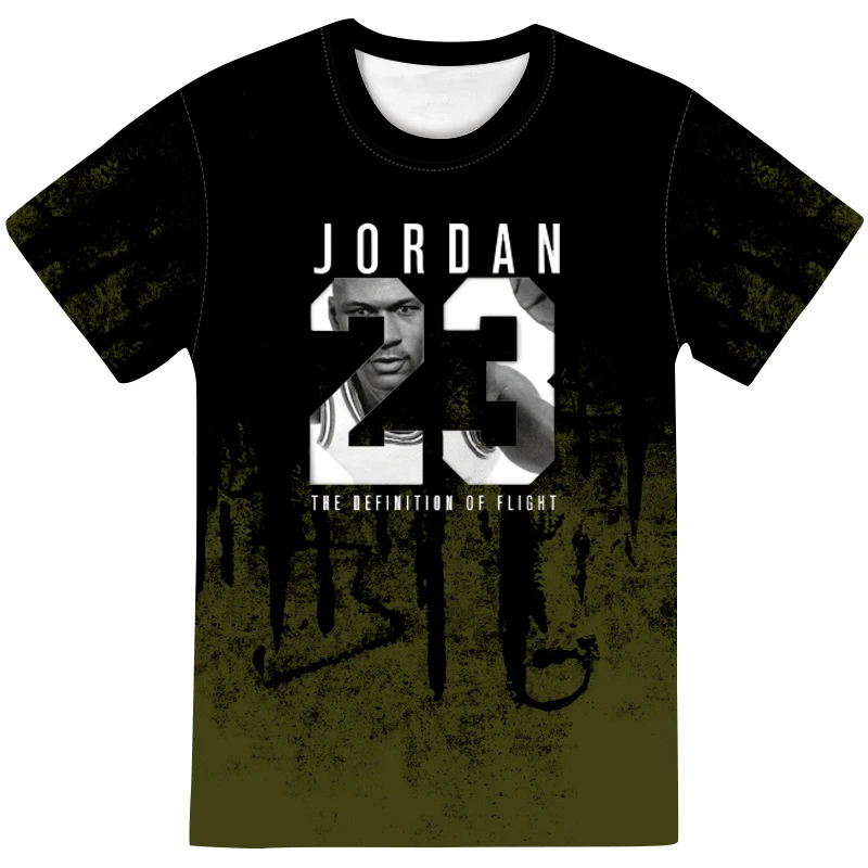 Vasaros 2021 Trumpas Rankovėmis vyriški 3DT Marškiniai Įvairių Spalvų Vaikai, Suaugusieji, Jordanija 23 Kvėpuojantis Didelės 100-XXS-6XL