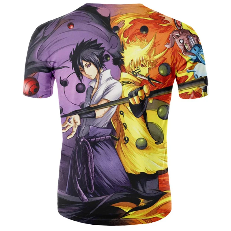 Hip-Hop Vyrų/Moterų marškinėliai Anime Naruto Trumpas Rankovės Juokinga 3D Print T-Shirt Vasaros Viršūnes Tees Berniukai Streetwear Tee Marškinėliai S Plus