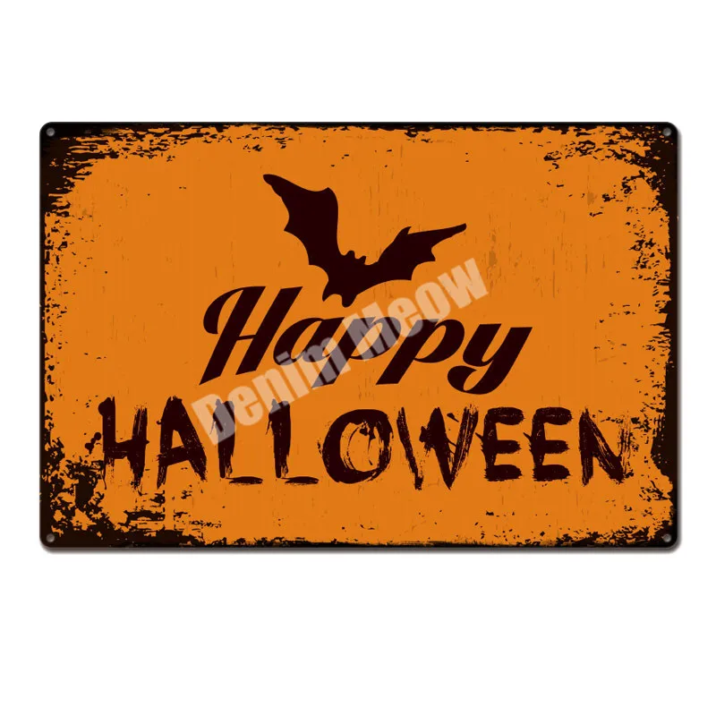 Laimingas Halloween Derliaus Metalo Alavo Ženklai Namų Bar Pub Šalies Dekoratyvinės Plokštės Moliūgų Sienų Lipdukai Ragana Geležies Meno Plakatas N232