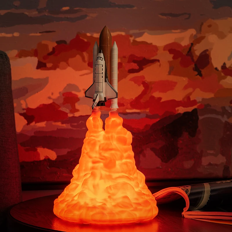 2019 Naujas Dropship 3D Spausdinimo Space Shuttle Naktį Šviesos USB Įkrovimo Naktį Lempos Kosmoso Entuziastas, Kūrybos Dovana