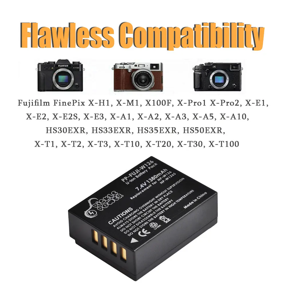 1380mAh NP-W126S NP-W126 NP W126 W126S Baterija +LED Dual Kroviklis Fuji Fujifilm X-Pro1 X Pro1 XPro2 X-T1 XT1 HS30EXR HS33EXR.