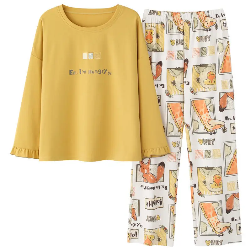 Moterų Pižama Medvilnės Atsitiktinis Sleepwear Nustatyti moteriškų Drabužių Pavasario Vasaros 2021 Pijama Mujer Namų Tiktų Žiemos Pižamos Moterims