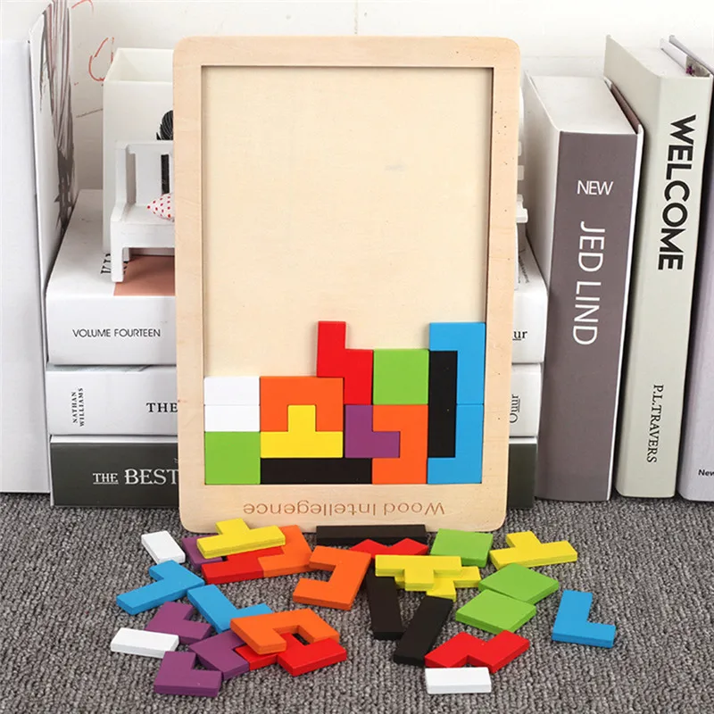Nauji Karšto Pardavimo Mediniai Tetris Dėlionės, Žaislų, Vaikai, Psichikos Vystymosi Švietimo Žaislai Vaikams Geriausia Kalėdų Dovanos