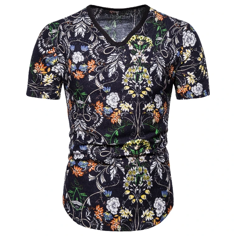 Derlius V-Kaklo, Trumpas Rankovėmis Vyrų Marškinėlius Viršūnės Vasarą Kvėpuojantis Medvilnės Skalbiniai Spausdinti Mens Atsitiktinis Marškinėliai Camiseta Hombre Streetwear