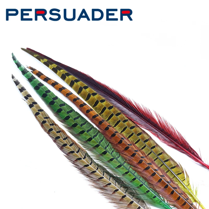 Persuader 5vnt pack rankų pasirinkti skristi susiejimas ringneck fazano uodegos plunksnos 15