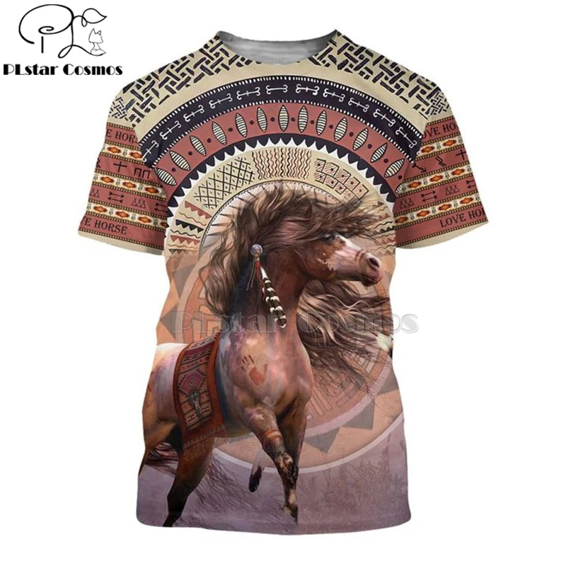 PLstar Kosmosas naujas 3d Spausdinimo horse racing limited edition 3d t shirts marškinėlius tees vasaros juokinga Harajuku trumpas rankovės streetwear-1