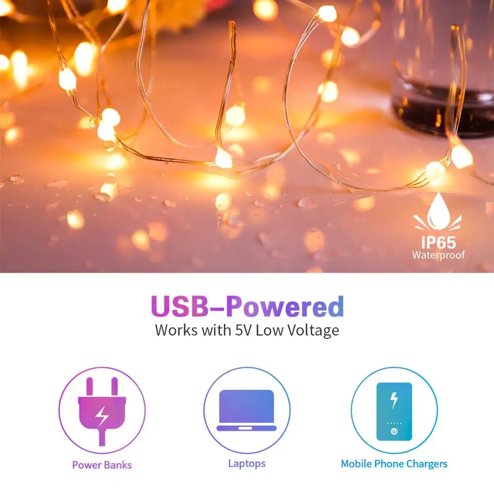 Nuotolinio Valdymo Pasakų Led String Žibintai 16 Spalvų USB 10m 100 LED Kalėdinė Girlianda šviesos namas, Vestuvės, Kalėdos Šalis Apdaila
