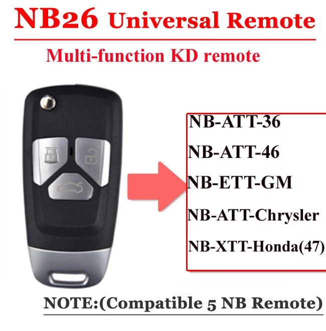 Nemokamas pristatymas (1 vnt)NB26 Universalus Daugiafunkcinis kd nuotolinio 3 mygtuką NB serijos raktas KD900 URG200 nuotolinio Meistras