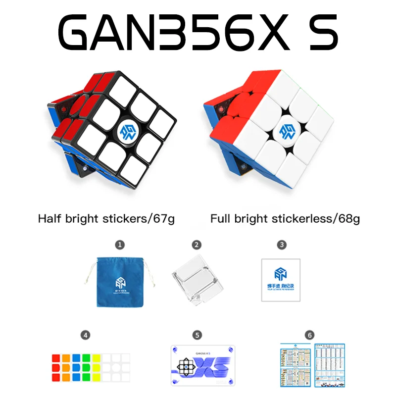 GAN356 X S Magnetinio Greitis Gan Kubą 3x3 Profesinės Stickerless Magic Puzzle Kubeliai GAN356X S 3x3x3 Magnetai 3x3x3 Kubo Gan 356 xs
