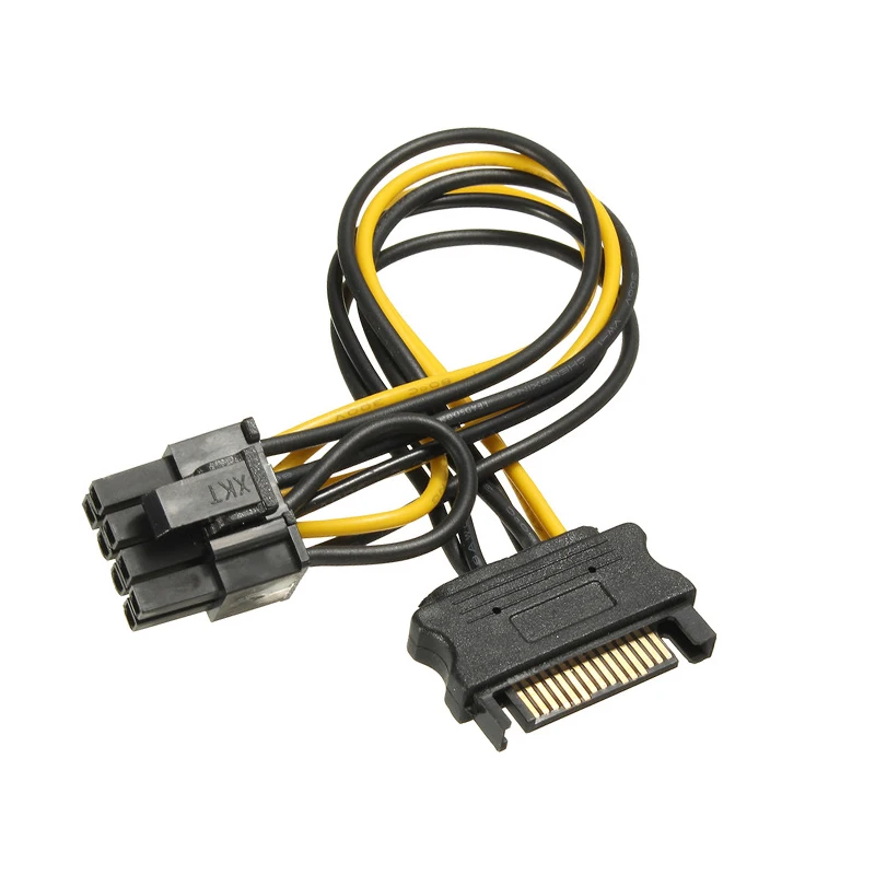 5vnt/daug 15pin SATA vyras į 8pin(6+2) PCI-E Maitinimo Kabelių 20cm SATA Kabelis, 15-pin 8 pin laidas 18AWG Laidas skirtas vaizdo plokštė