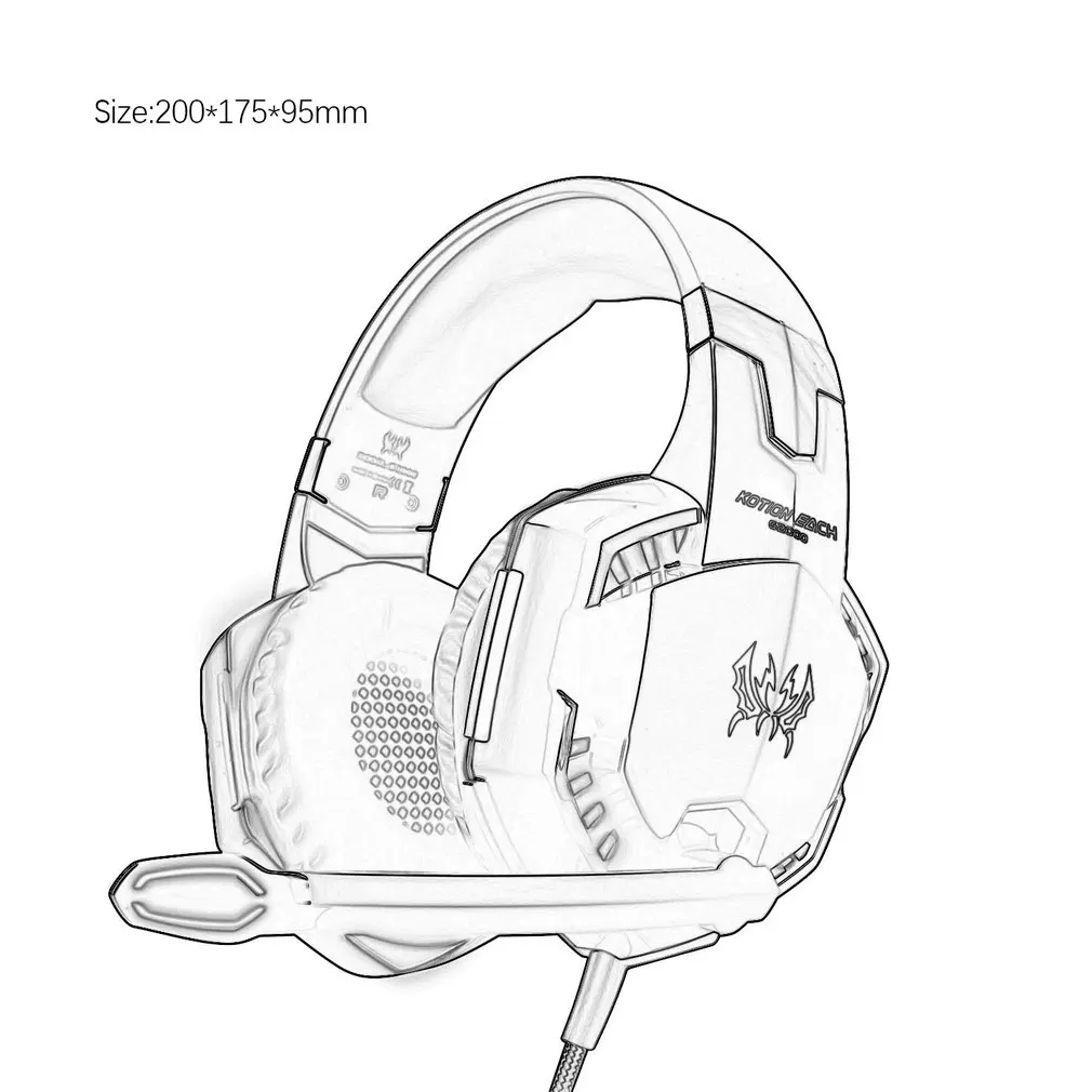 KOTION KIEKVIENĄ Stereo Gaming Ausinės Xbox Vienas PS4 PC, Surround Sound Over-Ear Ausinės su Triukšmo Panaikinimo Mic LED Žibintai
