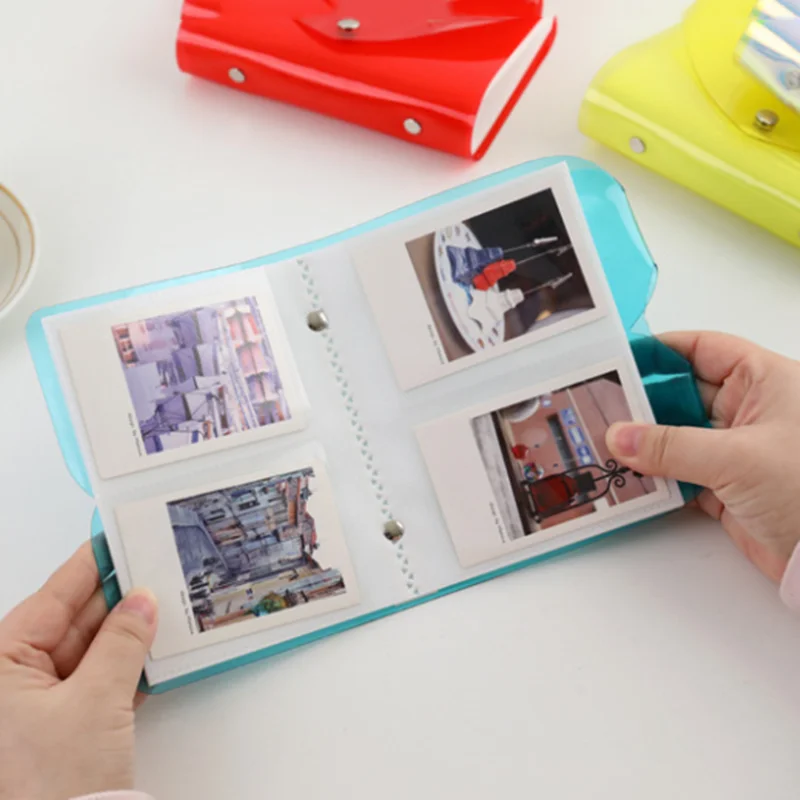 64 Kišenėje Želė Serija, Skaidrus Mini Nuotraukų Albumas Įterpti PVC Kortelės Atveju, jei Kortelės Turėtojas Įrašyti Albumą Polaroid 3 Colių Nuotraukų Albumas