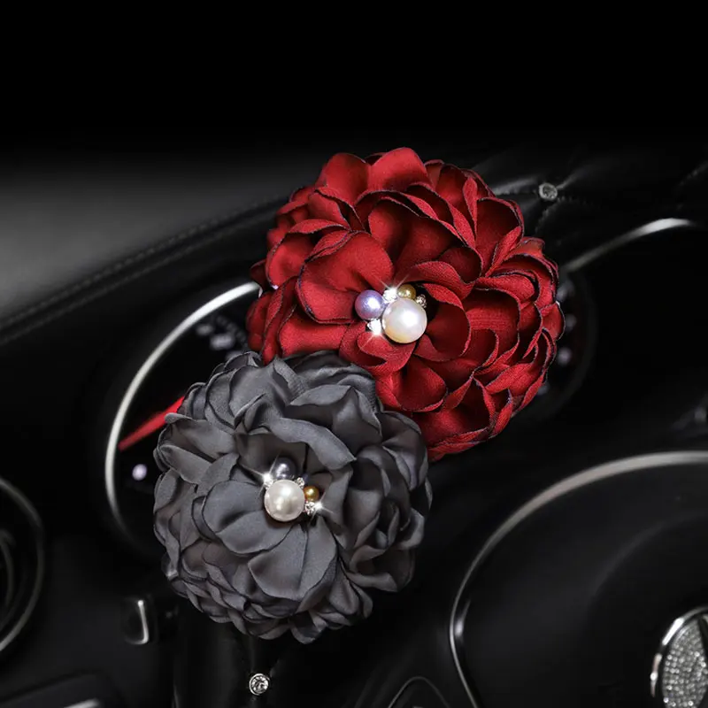 Gėlių Automobilio Vairo Padengti Automobilio Kaklo, Juosmens Pagalvę Universaliųjų Automobilių Stilius Pagalvėlės Pagalvėlės Pearl Rose Audinių Langelį Moterims