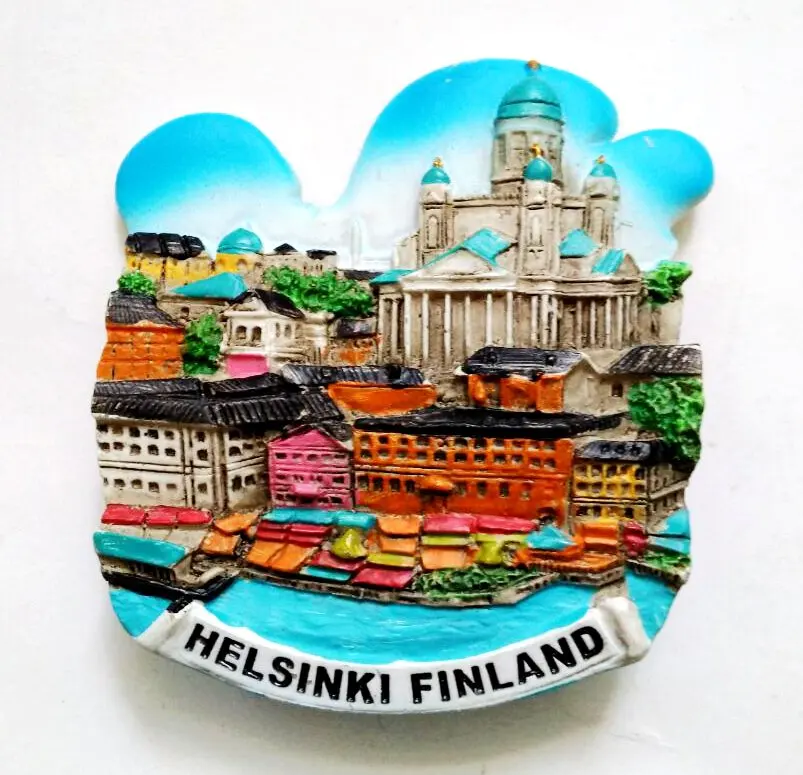 Naujas Rankų darbo Dažytos Helsinkis Suomija 3D Šaldytuvas Magnetai Turizmo Suvenyrai, Šaldytuvas Magnetiniai Lipdukai Namų Decortion