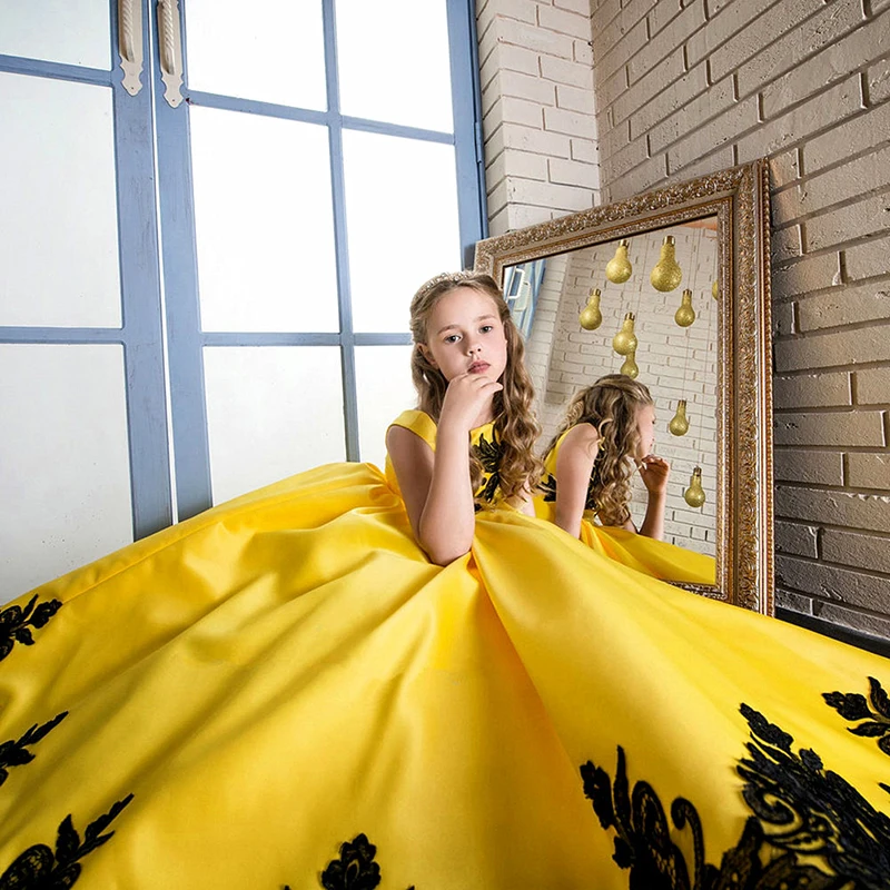 Vaikai Suknelė Gėlių Ilgas Elegantiškas Nėrinių Paauglių Kamuolys Chalatai Suknelės Mergina Šalies Vakarą Bridesmaid Princesė Drabužių 4-15 Metų 2020 M.
