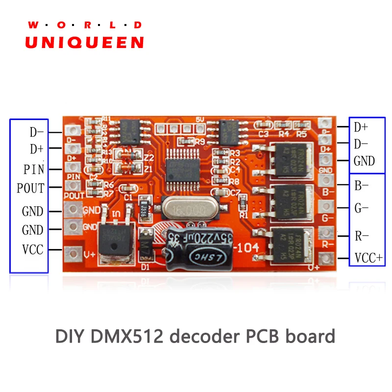 DC12V 24V galimybė DMX512 (1990) standarto mėginio dekoderis, 2A, 4A, ar su skaitmeninės vamzdis ekranas, adresuojamojo DMX dekoderis PCB lenta