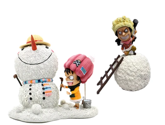 NAUJAS Anime One Piece Luffy Usopp sniego showhand Veiksmų Skaičius, Anime PVC Kolekcines Modelis Žaislas Kalėdų dovanos 15cm