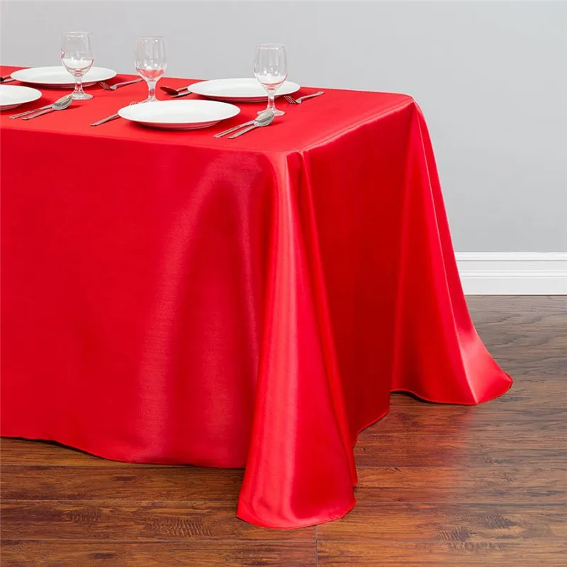Stačiakampis, apvali vestuvių satino tableclothes lentelė padengti stalo topper lentelė viršutinio už vestuves banketų papuošimas