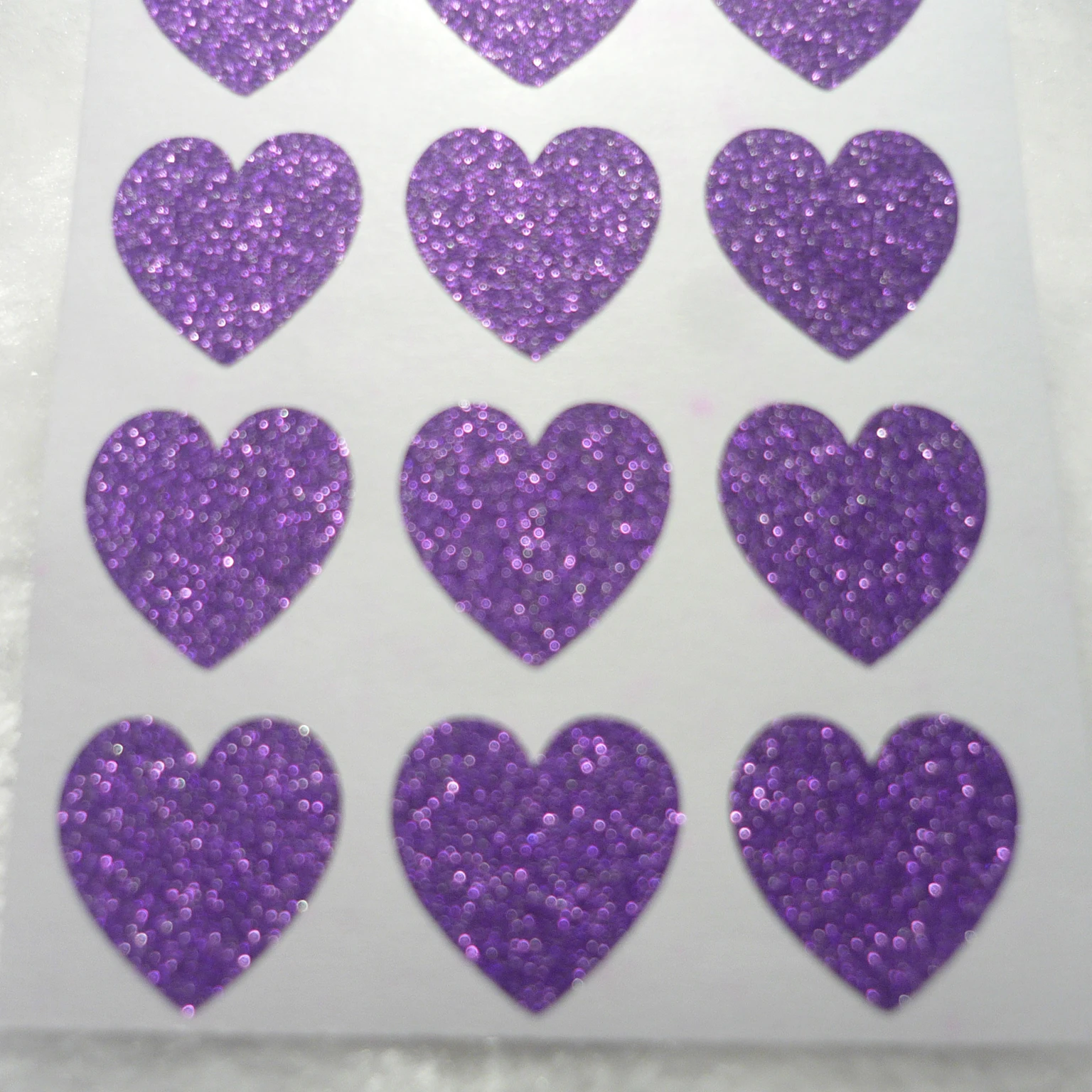 19mm/0.75 colių Violetinės spalvos Blizgučiai, Glamūras Širdies Lipdukas už voko ruoniai