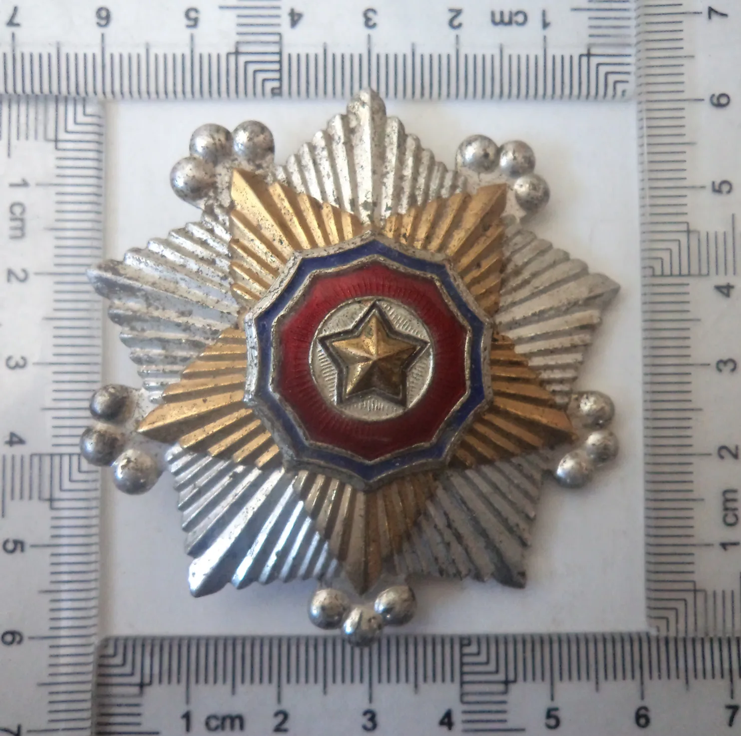 Šiaurės korėjos Nacionalinės antros Klasės Vėliava Medalis ženklelis medalis originalas originalas