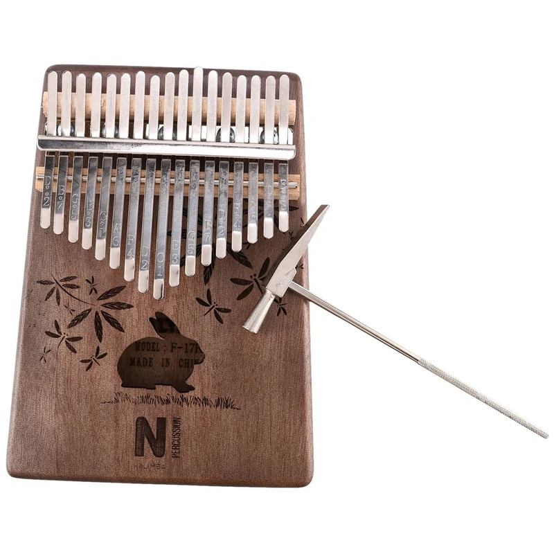 17 Klavišus Kalimba Triušis Nykščio Fortepijonas Raudonmedžio Medienos Piršto Fortepijono Muzikos Instrumentas su Imtuvas Kūjo Laikymo Dėžutė