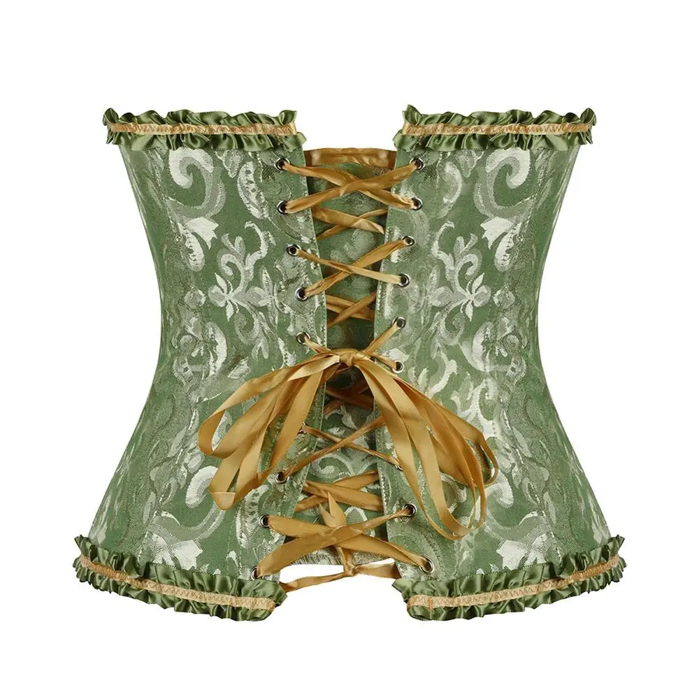 Moterų drabužiai gotikos Plius Dydis Korsetai Nėrinių kaulų Overbust Bustier Juosmens Cincher Kūno shaper corselet S-6XL su G-string