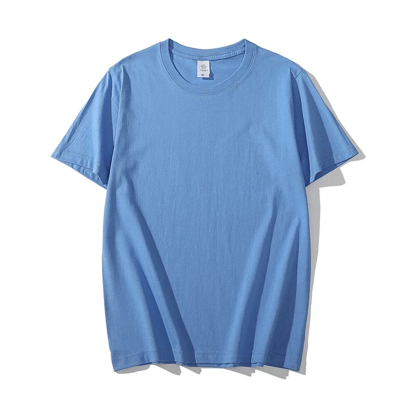 Šukuotos medvilnės trumparankoviai marškinėliai įvairių spalvų high-end drabužiai, vyriški paprastas stilius marškinėlių