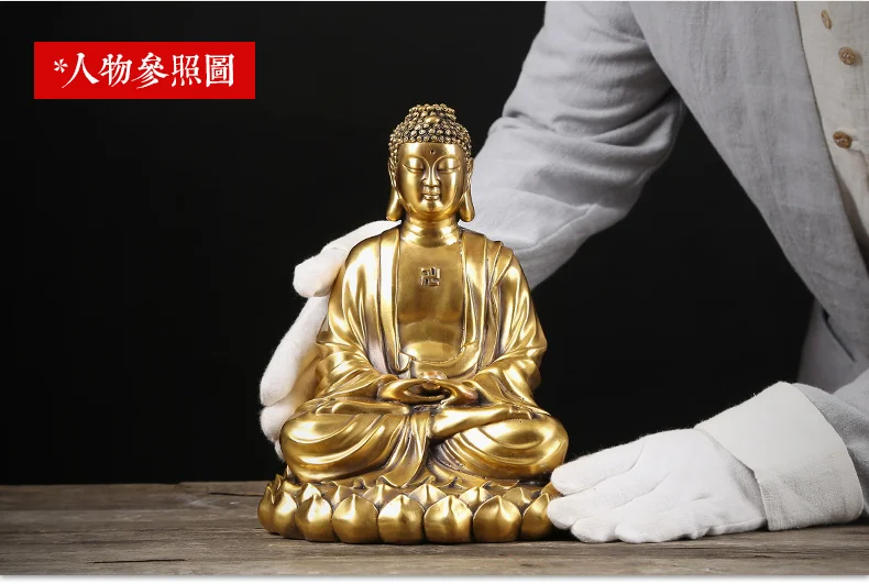 Budistų Palaiminti sveikatos ir saugos VIRŠUJE Talismanas Talismanas aukso RU LAI Buda žalvario, drožyba, Skulptūra, statula 25cm