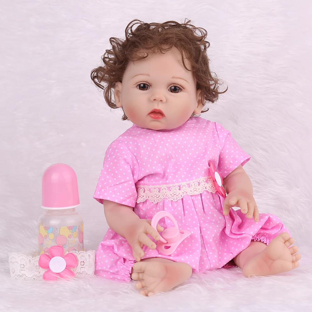 NPKDOLL Reborn Baby 18 colių Full Vinilo Tikroviška Bebe žaislai vaikams, vaikų Netikras Kūdikis Švietimo Vonia Vaikai Partneris Babe Boneca