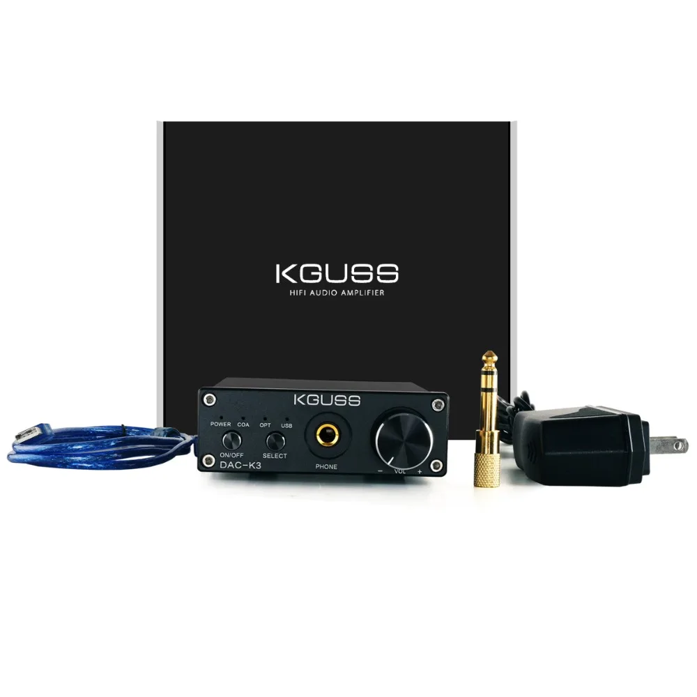 KGUSS VPK-K3 TPA6120 2.0 MINI HIFI USB DAC Iššifruota Audio Ausinių Stiprintuvą, 24BIT 192KHz OPA2134 AMP DC12V MUMS/ES