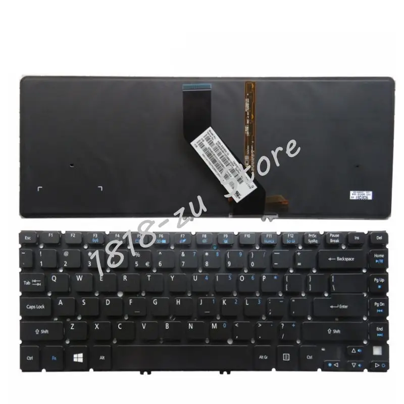 YALUZU anglų klaviatūra Acer Aspire V5-431G V5-431P V5-431PG V5-471G V5-471P V5-471 V5-431 MS2360 su Apšvietimu, be Rėmelio